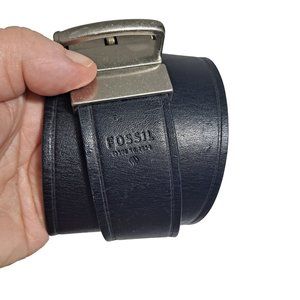 Vintage Fossil Belt Men Size Large Reversible Black Brown Leather Twist Buckle